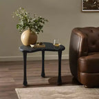 LuxenHome Table d'appoint en bois noir de forme irrégulière, Table d'appoint en bois minimaliste moderne de 50,8 cm de haut, Tables basses pour salon, chambre à coucher