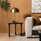 LuxenHome Table d'appoint en bois noir de forme irrégulière, Table d'appoint en bois minimaliste moderne de 50,8 cm de haut, Tables basses pour salon, chambre à coucher