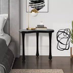 LuxenHome Table d'appoint en bois noir de forme irrégulière, Table d'appoint en bois minimaliste moderne de 50,8 cm de haut, Tables basses pour salon, chambre à coucher