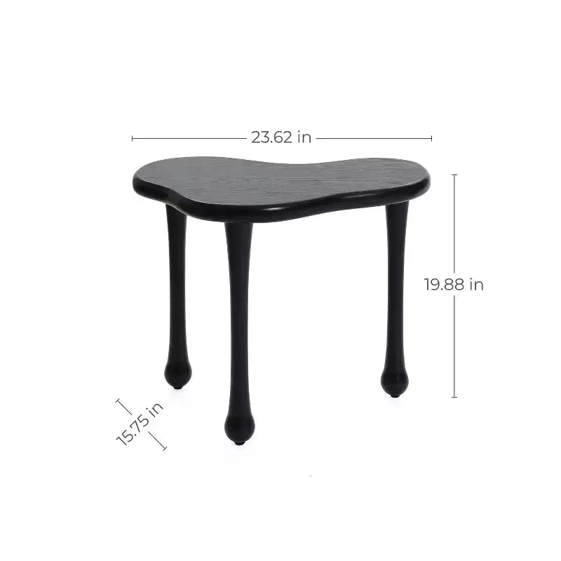 LuxenHome Table d'appoint en bois noir de forme irrégulière, Table d'appoint en bois minimaliste moderne de 50,8 cm de haut, Tables basses pour salon, chambre à coucher