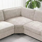 Canapé sectionnel en forme de U Whisen, ensemble de canapé d'angle en chenille 6 places avec méridienne surdimensionnée