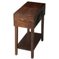 HomeRoots 28 Dark Brown Solid Wood Rectangular End Table With Drawer And Shelf