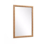 Miroir mural rectangulaire LuxenHome de 90 cm de hauteur avec cadre en bois de hêtre, marron, décoratif et de vanité