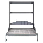 Lit escamotable Queen Size Whisen, se replie en armoire avec coussin, facile à utiliser
