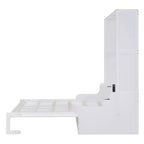 Lit escamotable Queen Size Whisen, se replie en armoire avec coussin, facile à utiliser