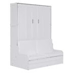 Lit escamotable Queen Size Whisen, se replie en armoire avec coussin, facile à utiliser