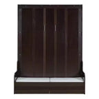 Lit escamotable Queen Size Whisen, se replie en armoire avec coussin, facile à utiliser