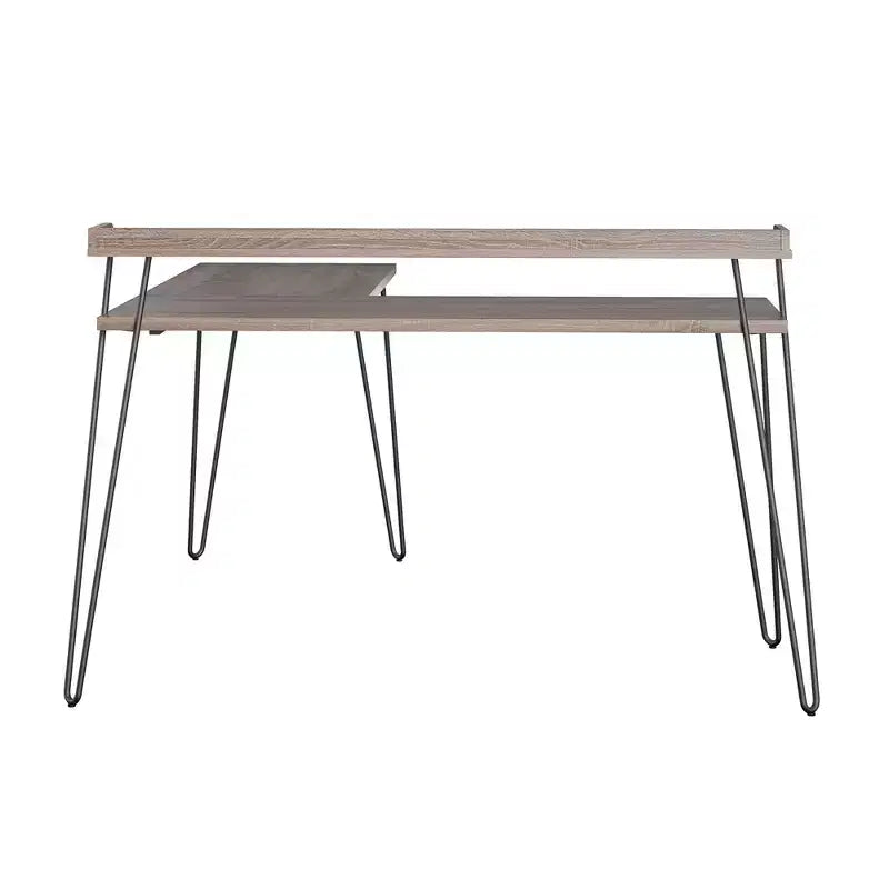 Bureau en L Ameriwood Home Haven avec étagère surélevée