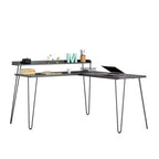 Bureau en L Ameriwood Home Haven avec étagère surélevée