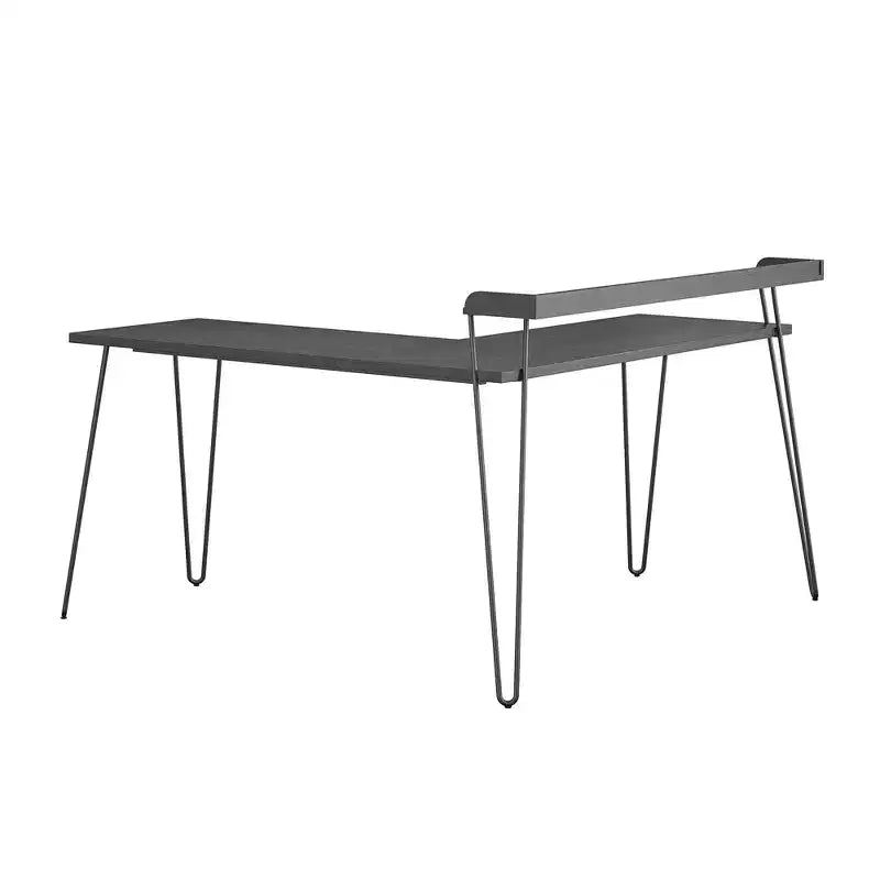 Bureau en L Ameriwood Home Haven avec étagère surélevée