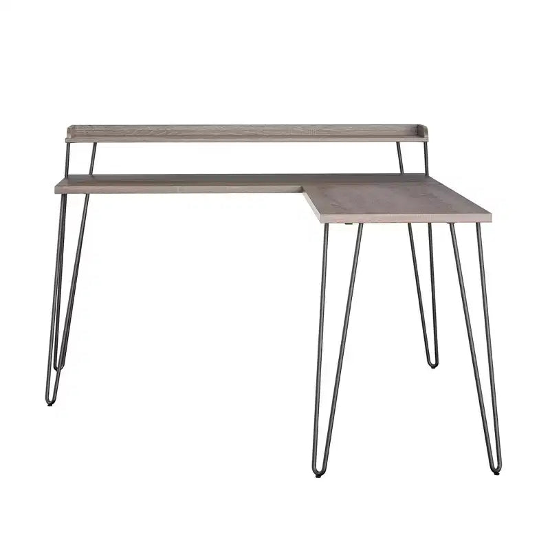 Bureau en L Ameriwood Home Haven avec étagère surélevée