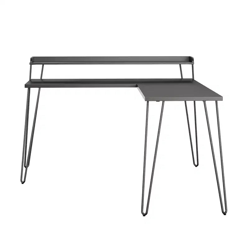 Bureau en L Ameriwood Home Haven avec étagère surélevée