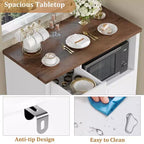 Meuble/Support micro-ondes de cuisine avec 3 portes et 1 tiroir, buffet avec étagères réglables, meuble de rangement pour garde-manger de cuisine