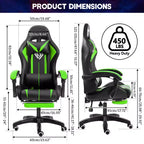 Fauteuil de Gamer Ergonomique de Bureau Hoffree Comfort Massage avec Repose-pieds et Lumière RGB