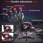Fauteuil de Gamer Ergonomique de Bureau Hoffree Comfort Massage avec Repose-pieds et Lumière RGB