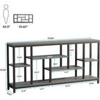 Lantine Table console extra longue de 179,98 cm derrière le canapé avec étagères de rangement, Table d'appoint étroite moderne à 6 niveaux pour entrée et couloir