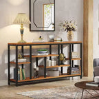 Lantine Table console extra longue de 179,98 cm derrière le canapé avec étagères de rangement, Table d'appoint étroite moderne à 6 niveaux pour entrée et couloir