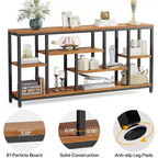 Lantine Table console extra longue de 179,98 cm derrière le canapé avec étagères de rangement, Table d'appoint étroite moderne à 6 niveaux pour entrée et couloir
