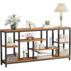 Lantine 70.86 inch Extra Long Console Table Behind Couch with Storage Shelves, 6-Tier Modern Narrow Entryway Hallway Accent Table