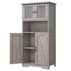Tall Bathroom Cabinet 50.4H Bathroom Storage Cabinet with Doors and Adjustable Shelves Kitchen Pantry Cabinet Living Room Cupboard