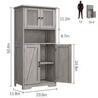 Meuble Colonne de Salle de Bain 128 cm avec Portes et Étagères Réglables, Meuble de Rangement pour Cuisine, Cellier, Salon
