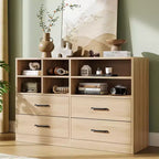 Commode Garvee à 4 tiroirs pour chambre à coucher, commode moderne, organisateurs de tiroirs de commode pour meuble TV avec 6 casiers de rangement pour salon, couloir
