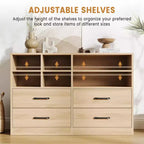 Commode Garvee à 4 tiroirs pour chambre à coucher, commode moderne, organisateurs de tiroirs de commode pour meuble TV avec 6 casiers de rangement pour salon, couloir
