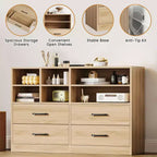 Commode Garvee à 4 tiroirs pour chambre à coucher, commode moderne, organisateurs de tiroirs de commode pour meuble TV avec 6 casiers de rangement pour salon, couloir
