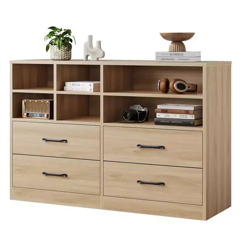 Commode Garvee à 4 tiroirs pour chambre à coucher, commode moderne, organisateurs de tiroirs de commode pour meuble TV avec 6 casiers de rangement pour salon, couloir
