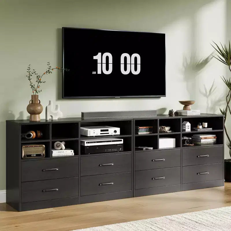 Commode Garvee à 4 tiroirs pour chambre à coucher, commode moderne, organisateurs de tiroirs de commode pour meuble TV avec 6 casiers de rangement pour salon, couloir