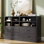 Commode Garvee à 4 tiroirs pour chambre à coucher, commode moderne, organisateurs de tiroirs de commode pour meuble TV avec 6 casiers de rangement pour salon, couloir