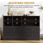 Commode Garvee à 4 tiroirs pour chambre à coucher, commode moderne, organisateurs de tiroirs de commode pour meuble TV avec 6 casiers de rangement pour salon, couloir