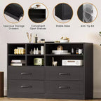 Commode Garvee à 4 tiroirs pour chambre à coucher, commode moderne, organisateurs de tiroirs de commode pour meuble TV avec 6 casiers de rangement pour salon, couloir