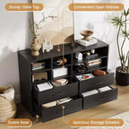 Commode Garvee à 4 tiroirs pour chambre à coucher, commode moderne, organisateurs de tiroirs de commode pour meuble TV avec 6 casiers de rangement pour salon, couloir