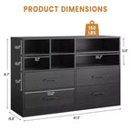 Commode Garvee à 4 tiroirs pour chambre à coucher, commode moderne, organisateurs de tiroirs de commode pour meuble TV avec 6 casiers de rangement pour salon, couloir