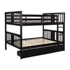Lit superposé double sur double avec tiroirs de rangement et échelle, lit superposé convertible en bois pour enfants, adolescents et adultes, blanc/gris/espresso - ModernLuxe