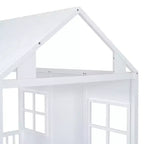 Lit cabane en bois pleine grandeur Whisen avec lit gigogne double, lit de repos en bois