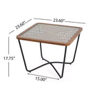 Table basse carrée Christopher Knight Home Tierney industrielle en verre trempé et métal avec motif géométrique