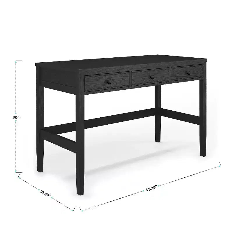 Bureau à 3 tiroirs Martha Stewart Rhett avec pieds fuselés