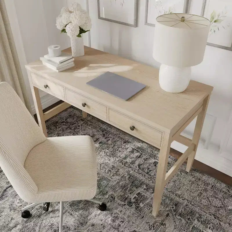 Bureau à 3 tiroirs Martha Stewart Rhett avec pieds fuselés