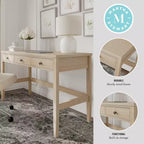 Bureau à 3 tiroirs Martha Stewart Rhett avec pieds fuselés