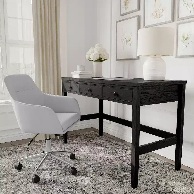 Bureau à 3 tiroirs Martha Stewart Rhett avec pieds fuselés
