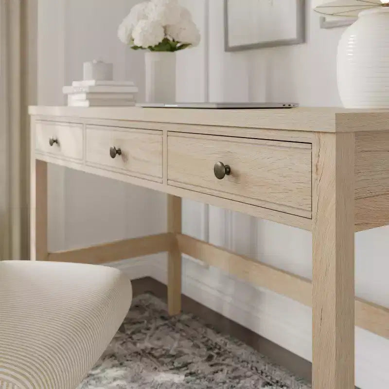 Bureau à 3 tiroirs Martha Stewart Rhett avec pieds fuselés