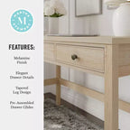 Bureau à 3 tiroirs Martha Stewart Rhett avec pieds fuselés