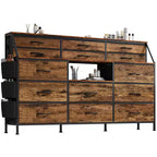 Commode de chambre à 14 tiroirs, commode de 55 po de largeur avec poche latérale