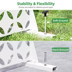 Jardinière en Métal Blanc Dovelina 72 H47W avec Treillis Pare-Vue pour Café, Patio, Jardin & Balcons