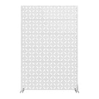 Jardinière en Métal Blanc Dovelina 72 H47W avec Treillis Pare-Vue pour Café, Patio, Jardin & Balcons