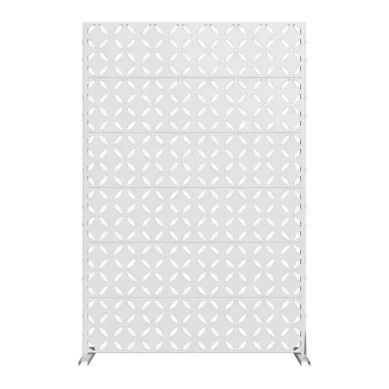 Jardinière en Métal Blanc Dovelina 72 H47W avec Treillis Pare-Vue pour Café, Patio, Jardin & Balcons