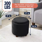 Pouf de rangement rond Ornavo Home Lawrence avec couvercle/plateau de table