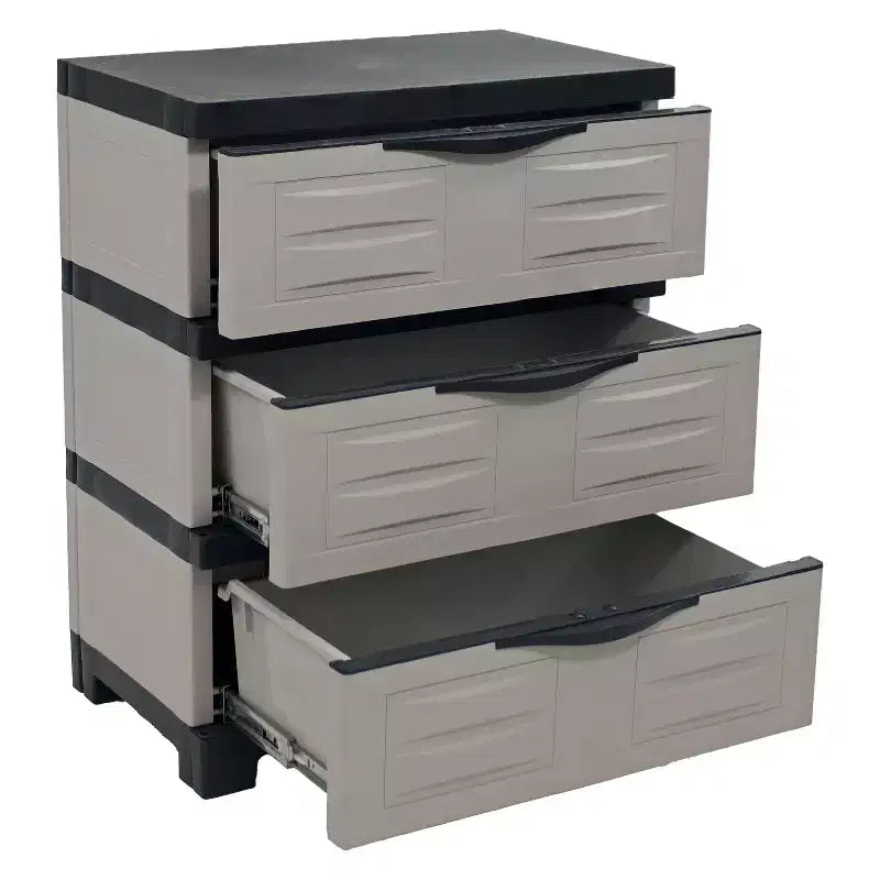 Sunnydaze Meuble de rangement à 3 tiroirs en plastique robuste - 29,5